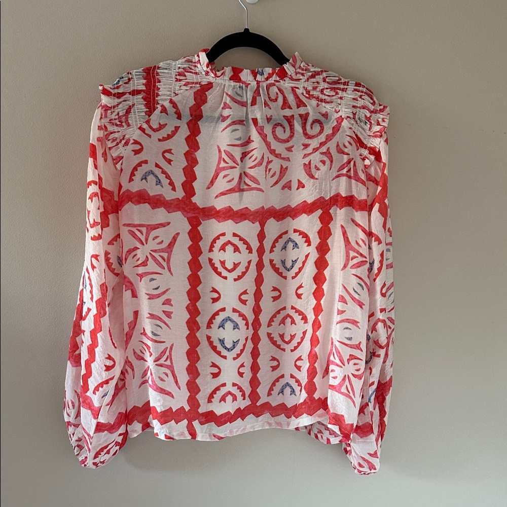 MINKPINK NWT Lolani Smocked Long Sleeve Blouse Size Medium - Picture 6 of 14